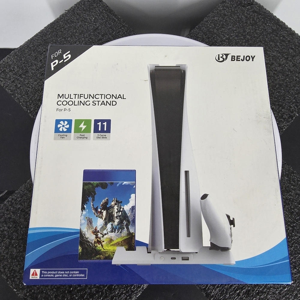 BEJOY PS5 Multifunctional Cooling Stand White Dual Controller Charging Dock